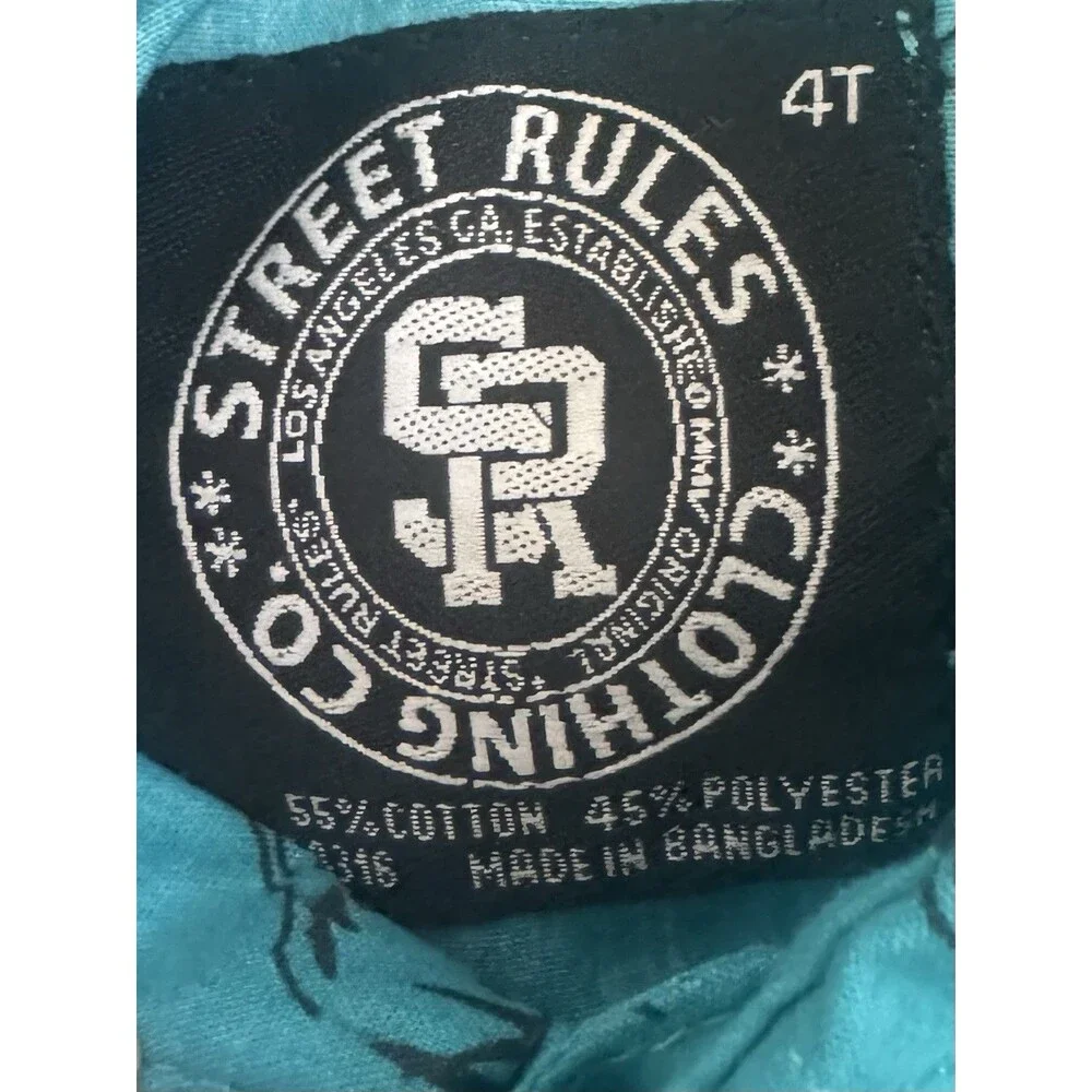 Street Rules Boys 2-Piece Set Shirt, Shorts Sz 4T Sz 4 Toddler Back To School